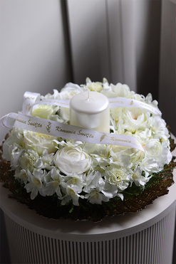 Biellato, biały stroik komunijny, wym.11x35cm 