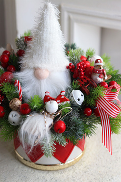 Skrzat Lollypop, świąteczny stroik w bębenku, wym.32x32cm