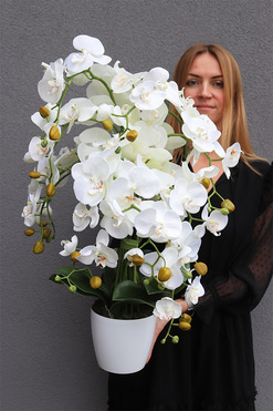 White House Mediolan, sztuczny storczyk w donicy, wys.80cm