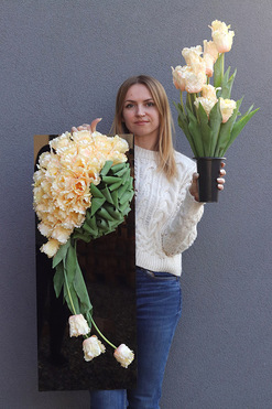 Tulippo New Design Peach 2, komplet dekoracji nagrobnych, kompozycja + bukiet