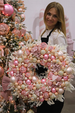 Apart Pudrovy, piękny świąteczny wianek, śr.60cm