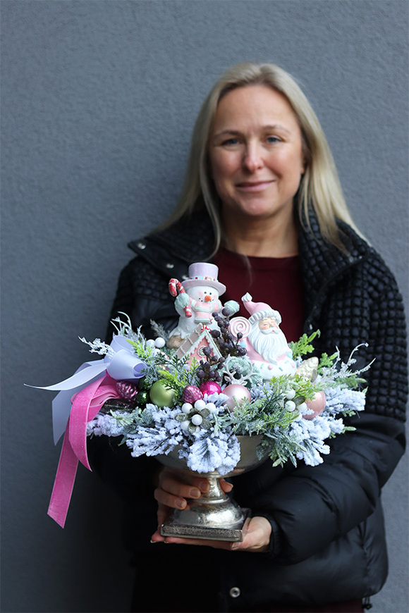 Pastellia, świąteczny stroik w pucharze