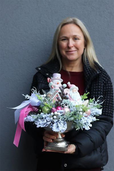 Pastellia, świąteczny stroik w pucharze