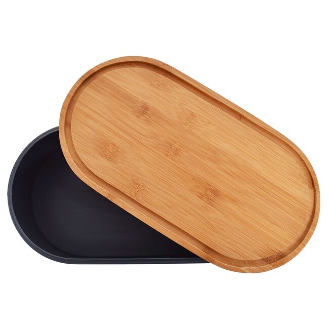 Bread D, chlebak z bambusową pokrywą, wym.44x21.2x12.5cm