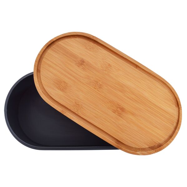 Bread D, chlebak z bambusową pokrywą, wym.44x21.2x12.5cm