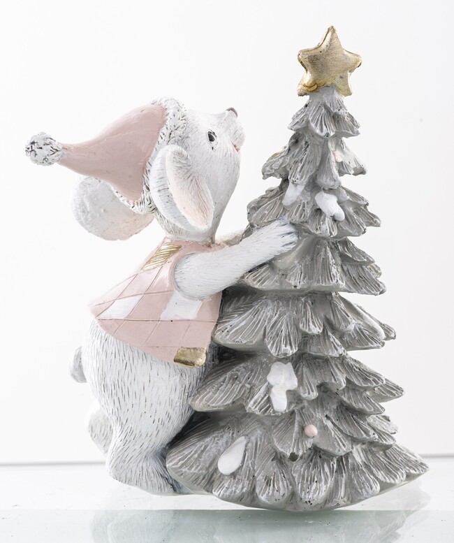 Mysie Święta, figurka świąteczna myszka z choinką