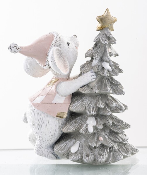 Mysie Święta, figurka świąteczna myszka z choinką