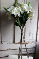 bukiet gumowych białych lilii, Lilianna, 6szt, dł. cm 