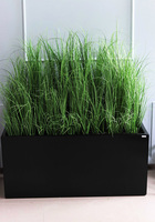 Fiberglass Grande Premium, sztuczne trawy w czarnej donicy, wys.110cm