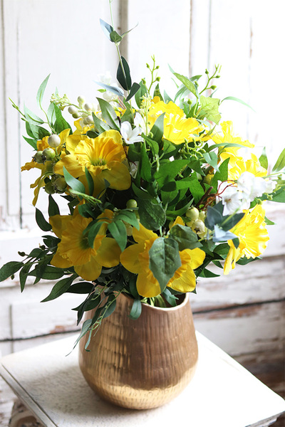 kompozycja z żonkilami, Żółta Wiosna Gold, wys.57cm