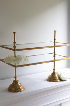 OD RĘKI Lux Villa Gold Sweetie, patera dwupiętrowa, prostokąt, wym.51x61x31cm