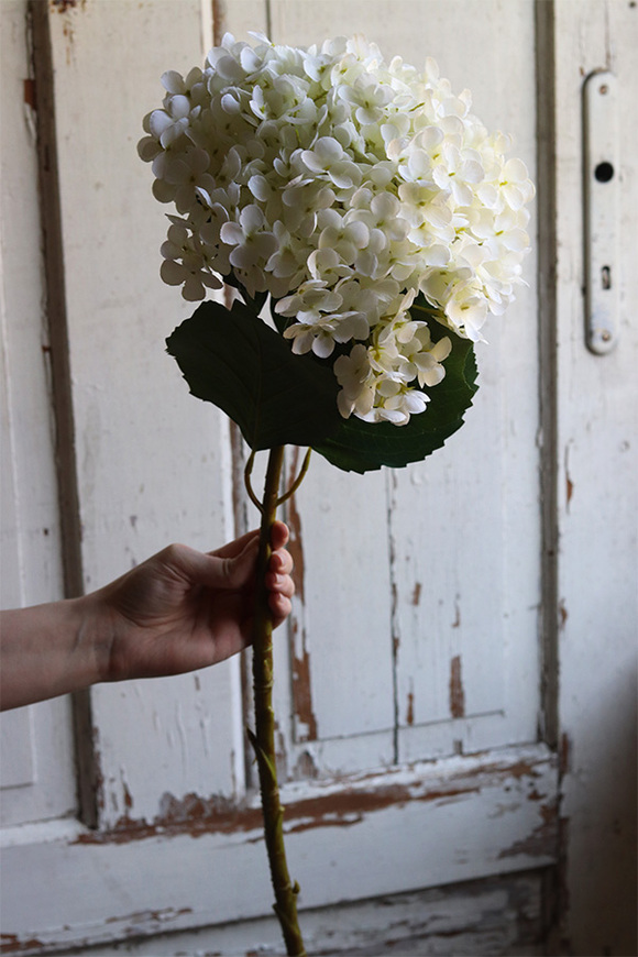 gałązka / sztuczna Hortensja Exclusive, biały, dł.75cm,1szt 