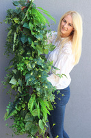 Sicilia Green, bogata girlanda ze sztucznych roślin, dł.150cm 