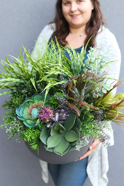 Cacti Desaro Fiberglass 2, kompozycja z sukulentami