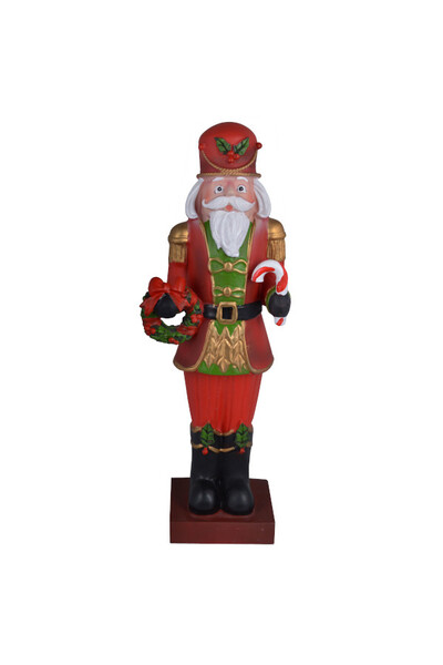 Nutcracker, figurka dziadek do orzechów z wiankiem, czerwony, wys.47cm