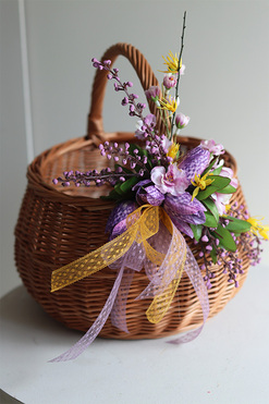 Szachownica, dekorowany koszyczek wielkanocny, wys.24cm 