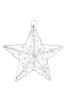 Christmas Star, zawieszka świąteczna gwiazdka LED, srebrna