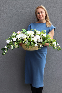 Golderita Laos, kompozycja w ceramicznej łódce, wym.32x100cm