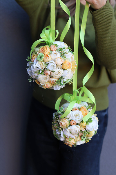 Yellow Decor, dekoracyjna kula kwiatowa