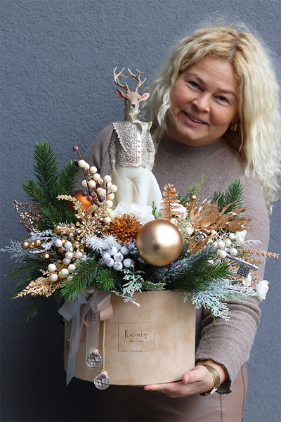 Renifer Deluxe, flowerbox świąteczny