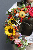 Augustino Sunflower, asymetryczny jesienny wianek