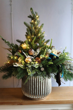 Deluxe Silver XL, choinka świąteczna w donicy LED, wys.65cm 