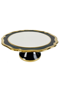 OD RĘKI Xmas Royal, ceramiczna patera do serwowania, czarna, wym.12x28cm