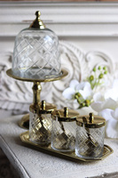 patera na nodze z kloszem, Lux Villa Silver Glamour