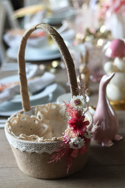 dekorowany koszyczek wielkanocny, Alicante z serwetką, wys.34cm