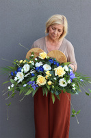 Serce Pamięci Blue Summer, kompozycja nagrobna z dedykacją