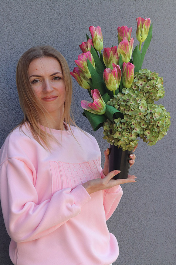 Serce Tulipia, komplet dekoracji nagrobnych