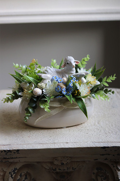 bajkowy stroik wielkanocny, Baranek 2, wym.17x32cm  