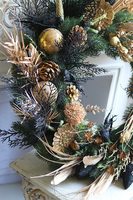 Złote Pawie, duży świąteczny wianek, śr.66cm