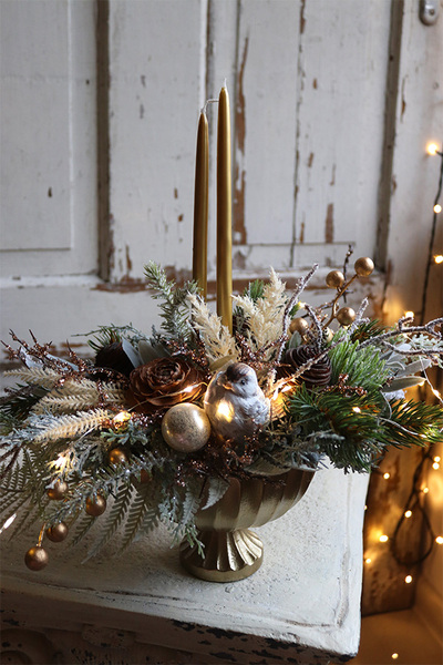 Goldeta LED, stroik świąteczny w pucharze
