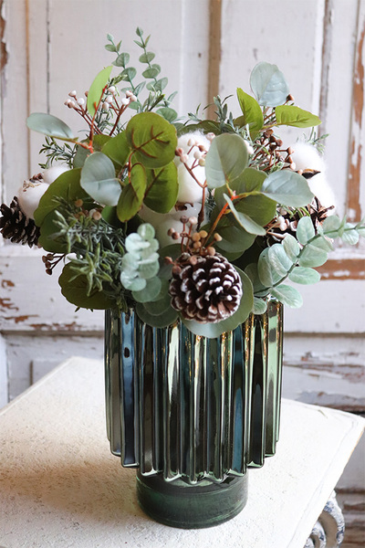 Eukaliptusowy, zimowy bukiet z bawełną, dł.