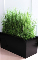 Fiberglass Grande Premium, sztuczne trawy w czarnej donicy, wys.110cm