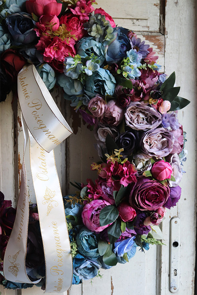 duży nagrobny wieniec, Caryca Santana, śr.74cm