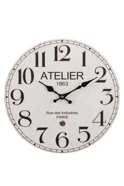 Atelier, stylowy zegar ścienny, śr.34cm