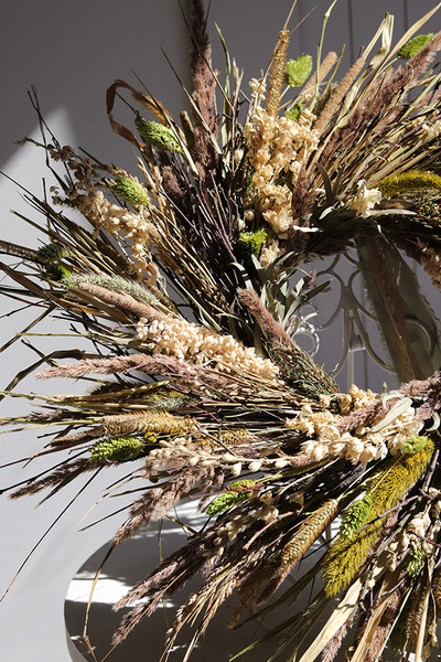 Boho Susz Leokie, dekoracyjny wianek ze stabilizowanych roślin, śr.40cm