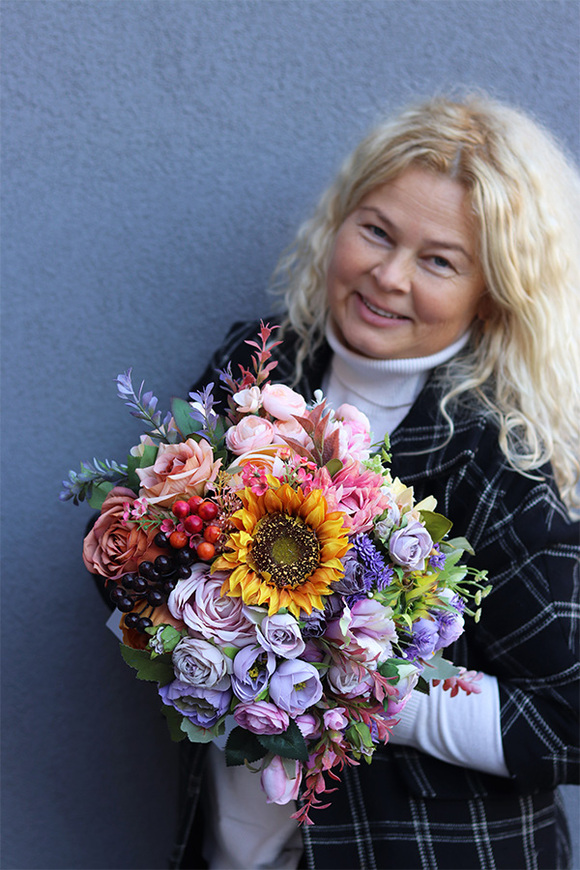 Enigma Felice, jesienny flowerbox ze słonecznikiem,