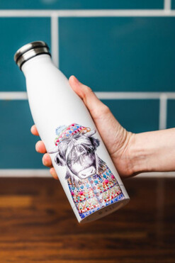 Aquarel Pets, termos stalowa butelka, krowa, poj.500ml