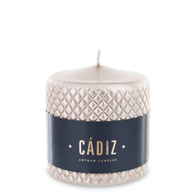 świąteczna świeca Cadiz, Rose Gold, wym.9.5x9x9cm