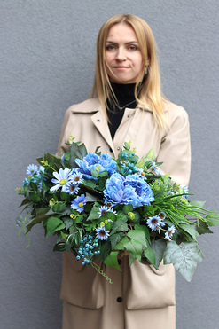 Bluesferia, girlanda nagrobna na desce, dł.65cm