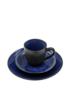 Bonita Navy, komplet kawowy dla 6 osób, 18 elementów