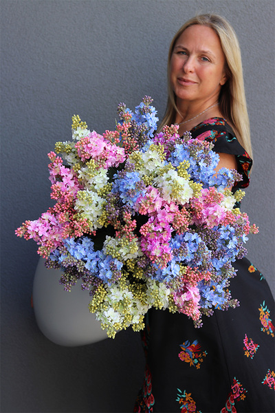 Majowe Bzy Fiberglass, podłogowa dekoracja kwiatowa