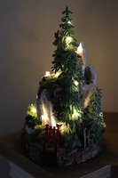 Mini World, świąteczny stroik na plastrze drewna