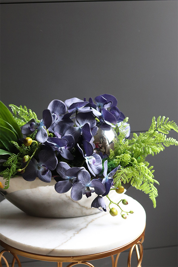 dekoracyjna dekoracja ze storczykiem, Dekoria Granat&Silver