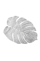 Monstera, dekoracyjne podkładki pod talerz srebrne