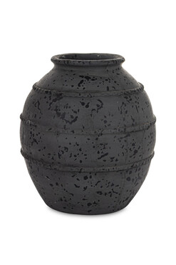 Nicoletta A, ceramiczny wazon czarny, wym.32x26cm