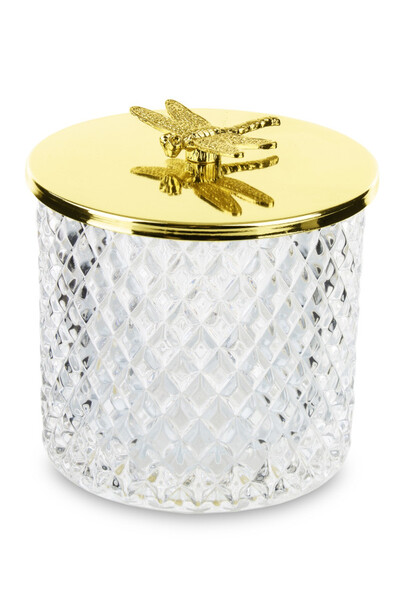 Złota Ważka B, dekoracyjny pojemnik amfora szklana